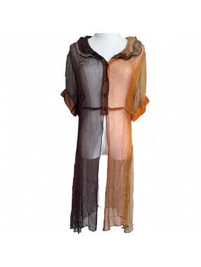 NWT Alberto Makali sheer ombre long blouse Sz. L